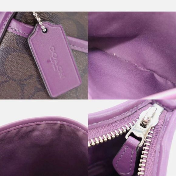 COACH Signature Used Shoulder Bag PVC Leather Brown Myanmar Authentic #BE924 M - Picture 8 of 11